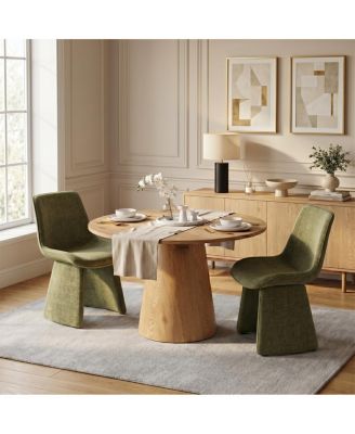 Modern Upholstered Dining Chairs Set of 2, Curved Back, Armless