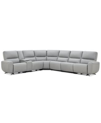 Symond 7-Piece Leather 3 Power Motion Sectional Sofa