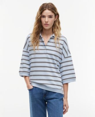 Women's Multi-Stripe Oversized Polo Shirt