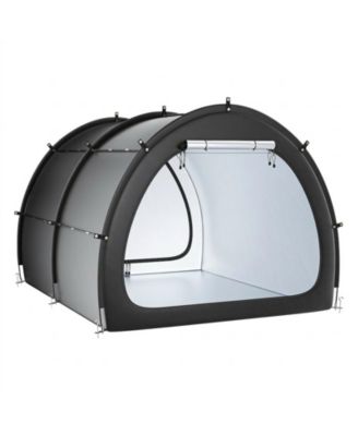 Outdoor Bike Storage Tent for 5+ Bikes, Waterproof Fan-Shaped Cover with Ventilated Window