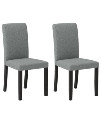 Dining Chair Set of 2 Mid Century Style with Solid Rubber Wood Legs