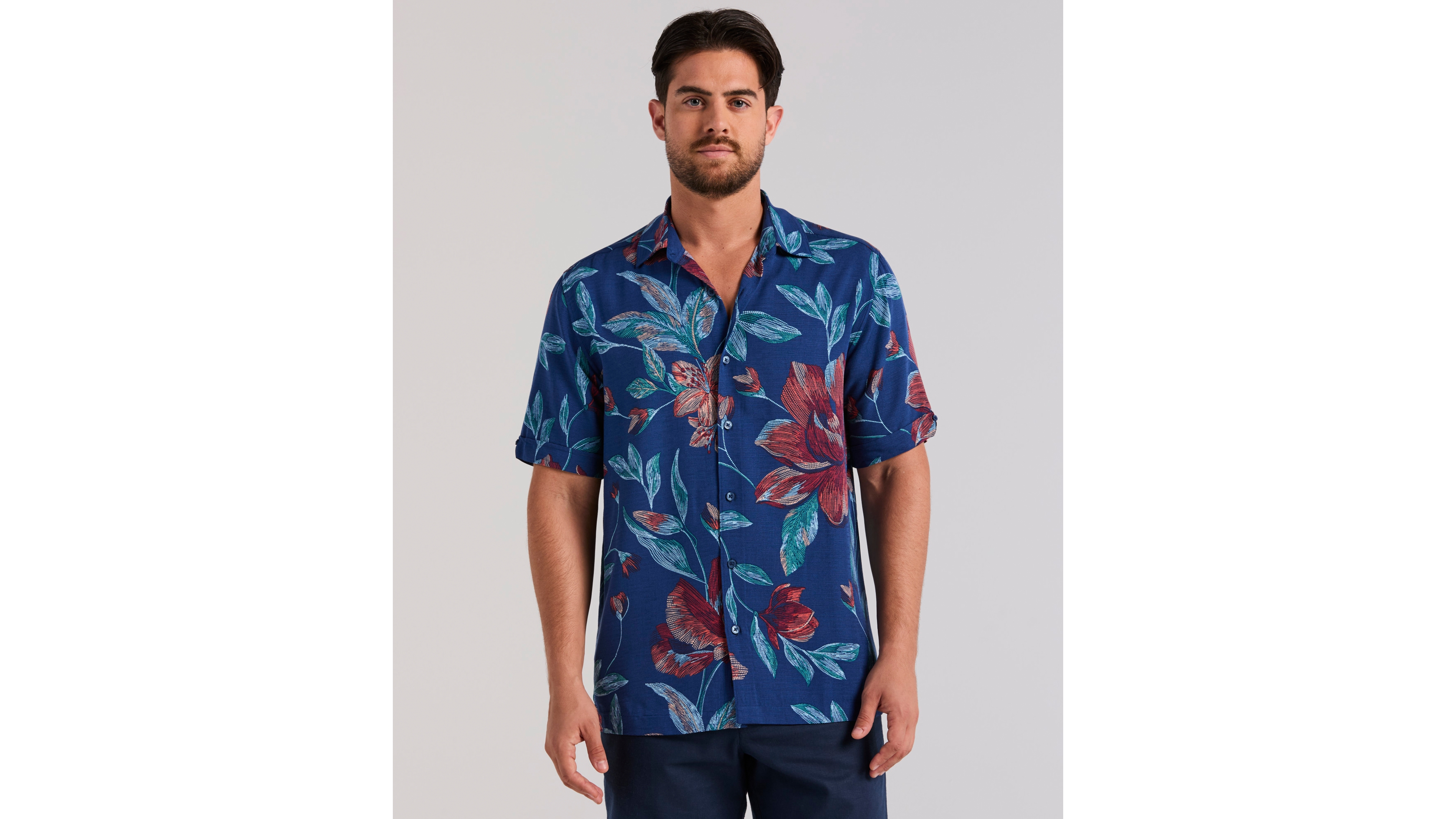 Cubavera Men's Short-Sleeve Floral Print Shirt