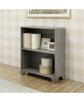 Bookshelf, 2 Shelf Bookcase Modern Farmhouse Solid Wood Shelves for Bedroom