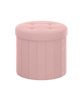 Modern Round Storage Ottoman with Removable Top Lid Seat