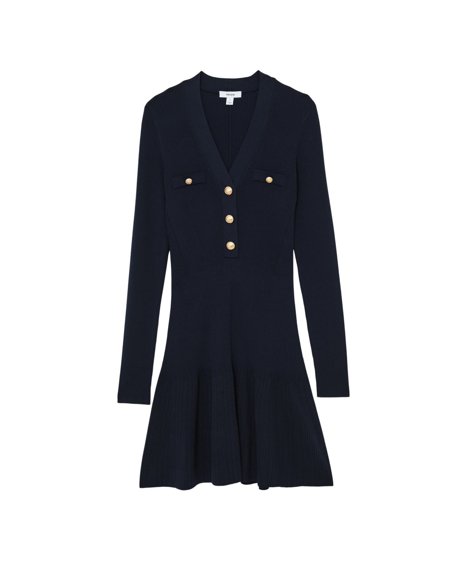 Women's Knitted Button-Detail Mini Dress