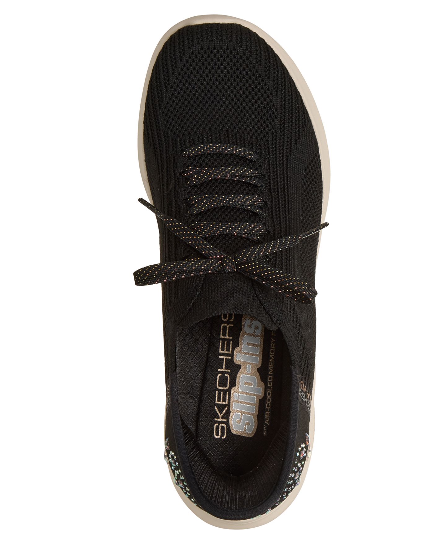 Женские кроссовки Skechers Slip-ins: Ultra Flex 4.0 - Gemstone Glow Casual, цвет: Чёрный — фото 4