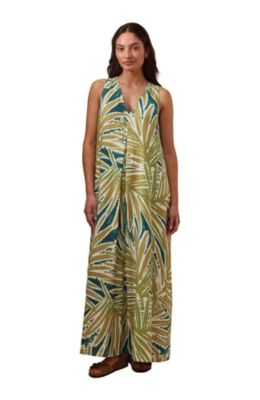 Women's Sleeveless V-Neck Linen Maxi Dress