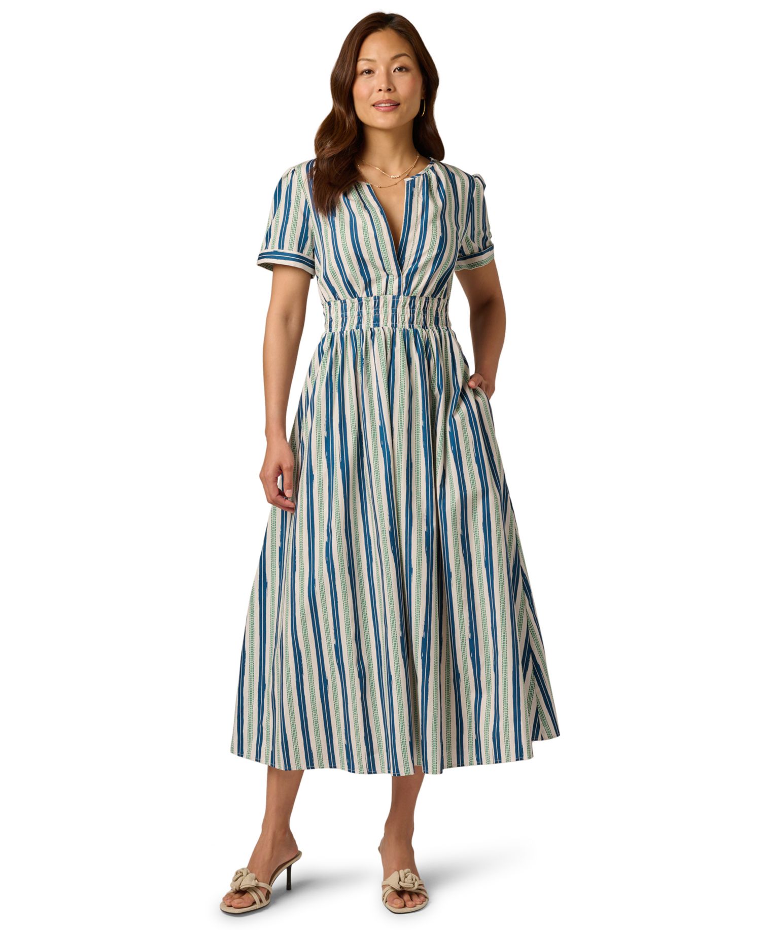 Women's V-Neck Midi Dress