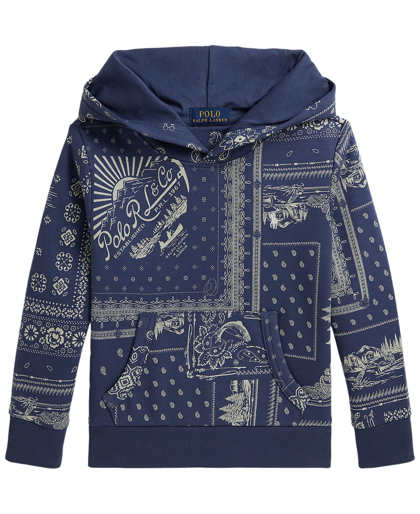 Худи Polo Ralph Lauren Bandanna-Print French Terry для мальчиков, цвет: Anglers Bandana Patchwork — фото 1