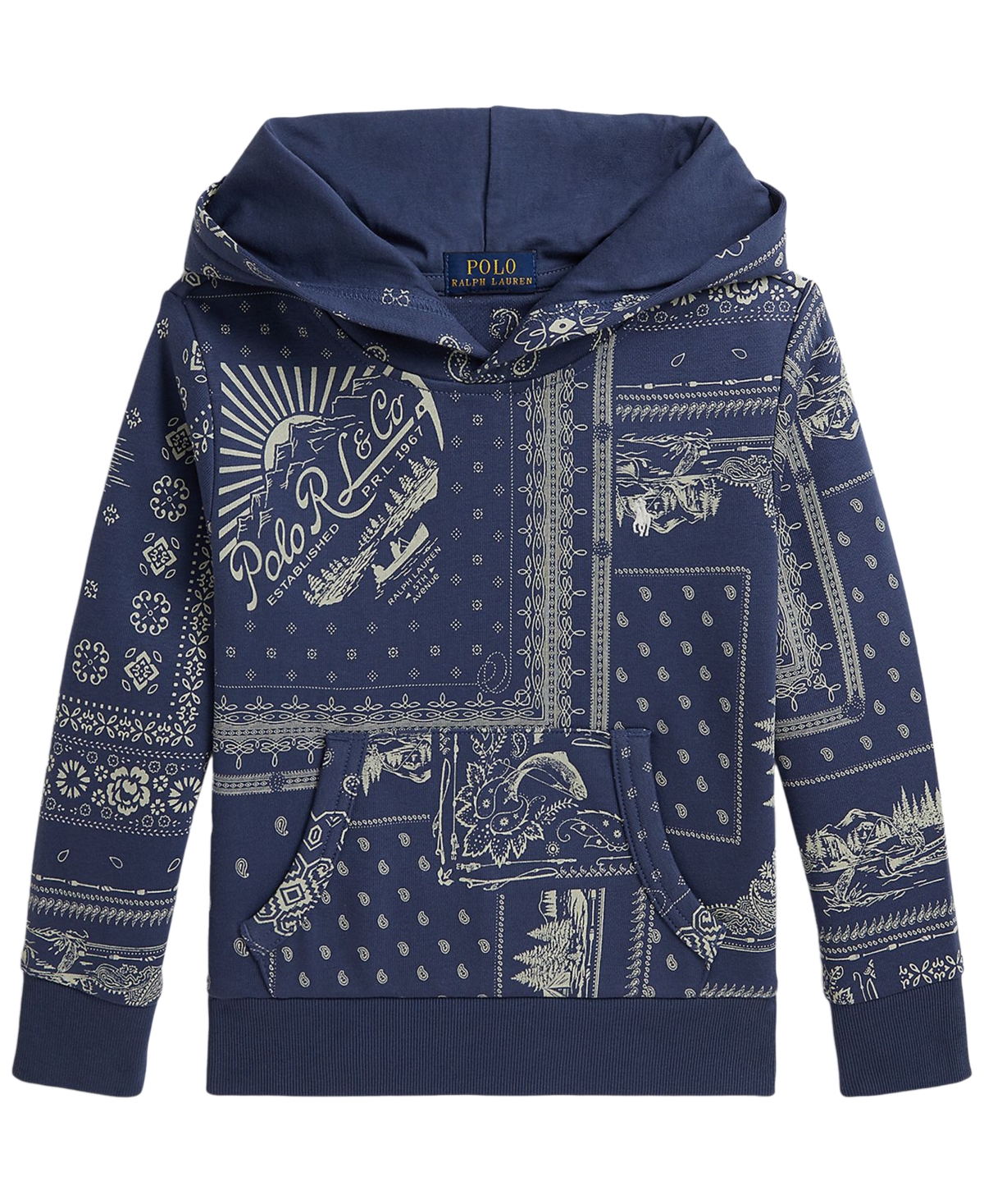 Polo Ralph Lauren Boys' 2T-7 Bandanna-Print French Terry Hoodie