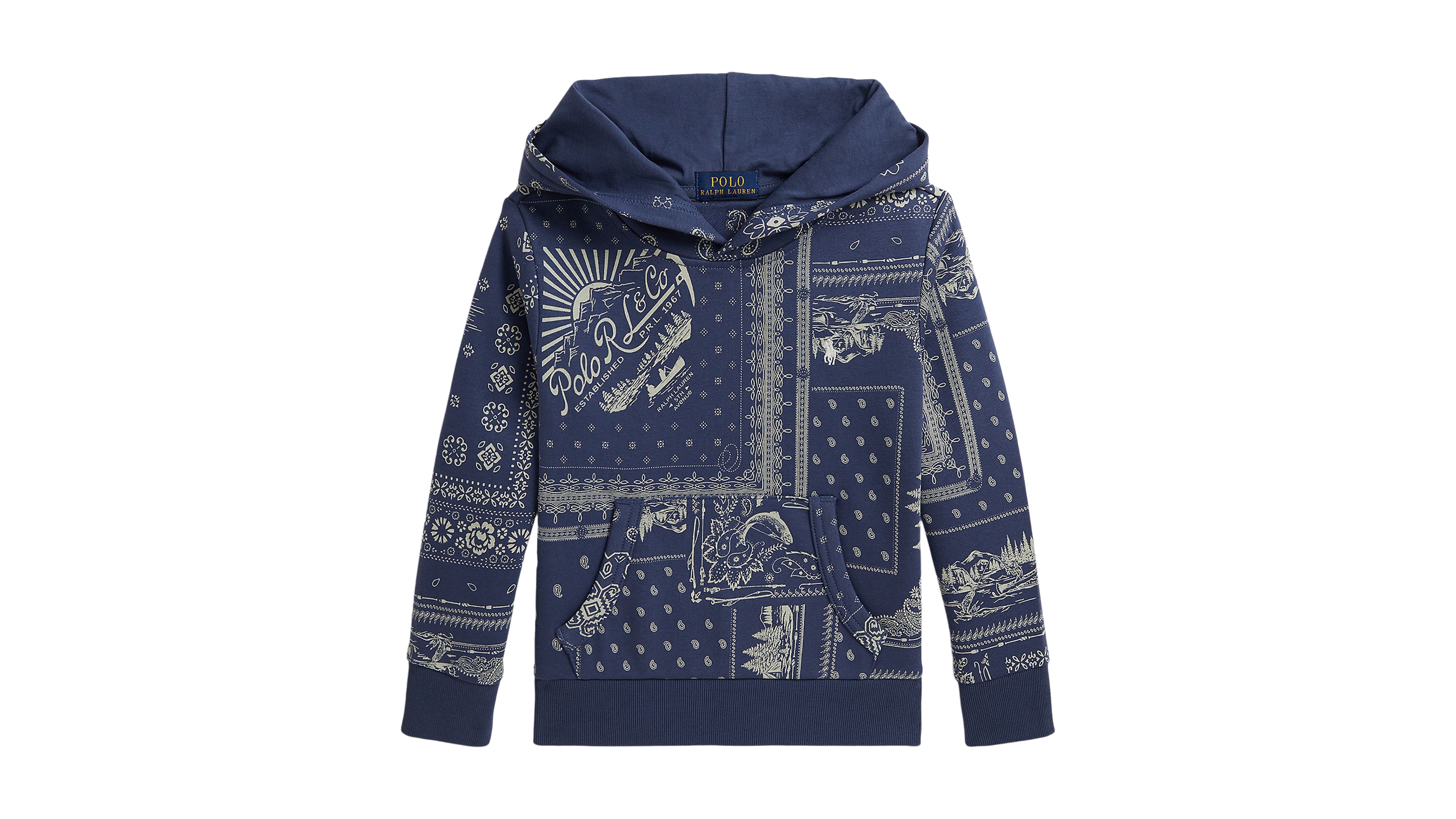 Polo Ralph Lauren Boys' 2T-7 Bandanna-Print French Terry Hoodie