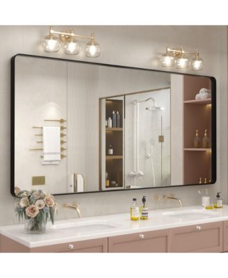 72" x 36" High-Strength Tempered Glass and Aluminum Alloy Framed Wall Decor Bathroom Vanity Mirror