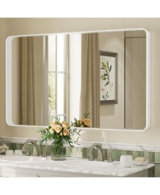 51" x 30" High-Strength Tempered Glass and Aluminum Alloy Framed Wall Decor Bathroom Vanity Mirror