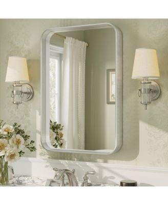 16" x 24" High-Strength Tempered Glass and Aluminum Alloy Framed Wall Decor Bathroom Vanity Mirror