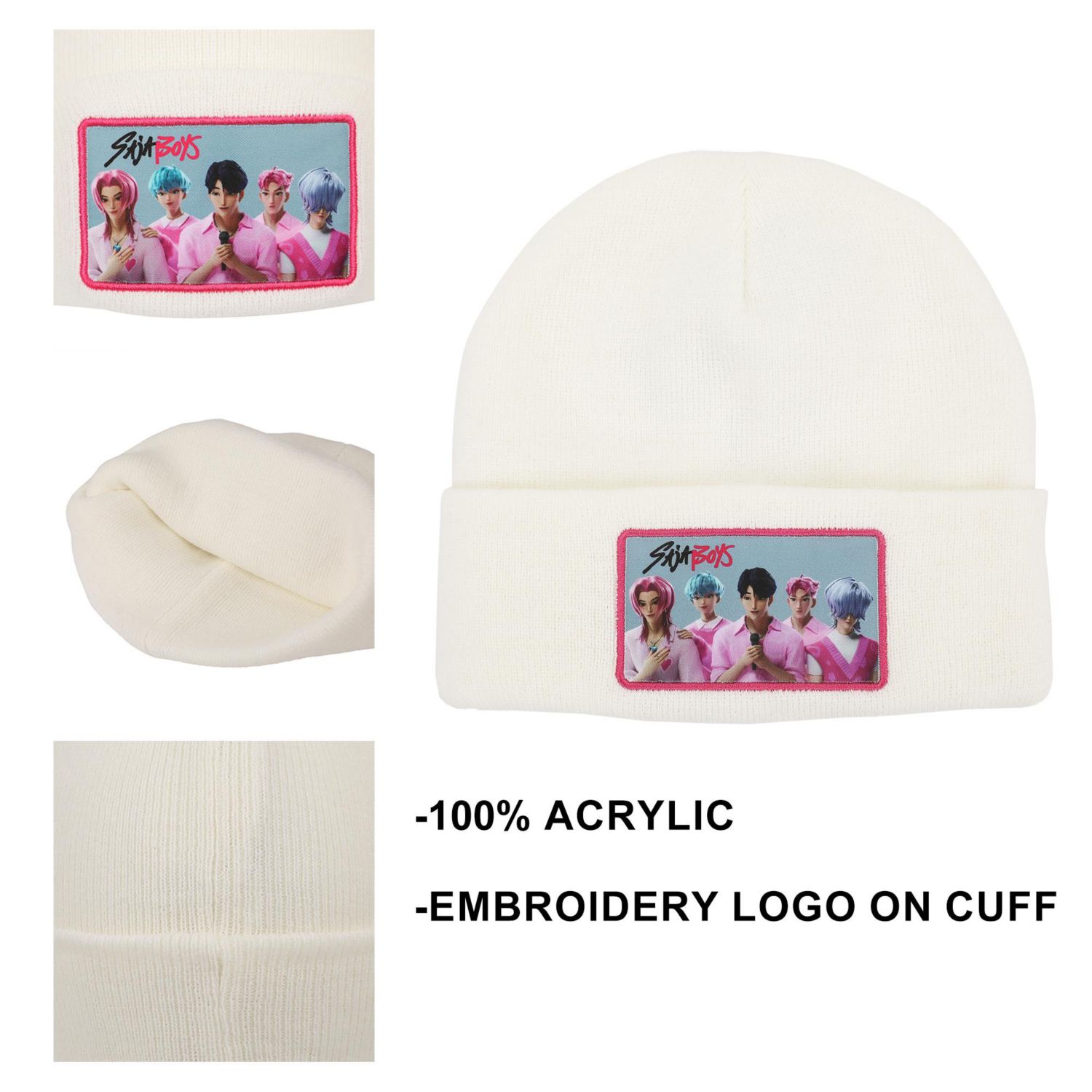 Men's Saja Boys White Cuff Knit Beanie