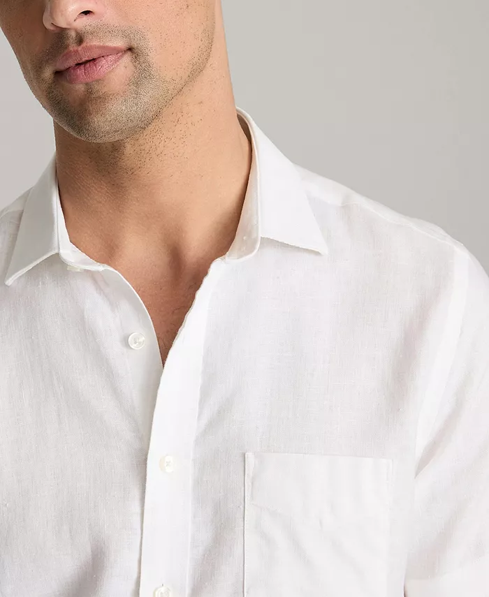 Men's Regular Fit Wrinkle Resistant Linen Cameron Button Up Shirt - thumbnail 6