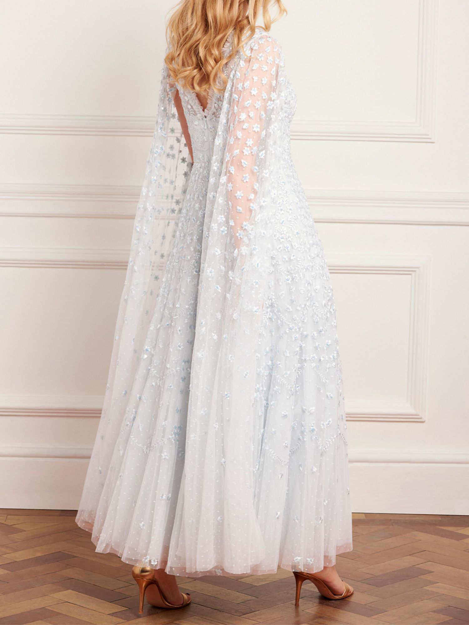 Women's Clover Cape Sleeve Ankle Gown
