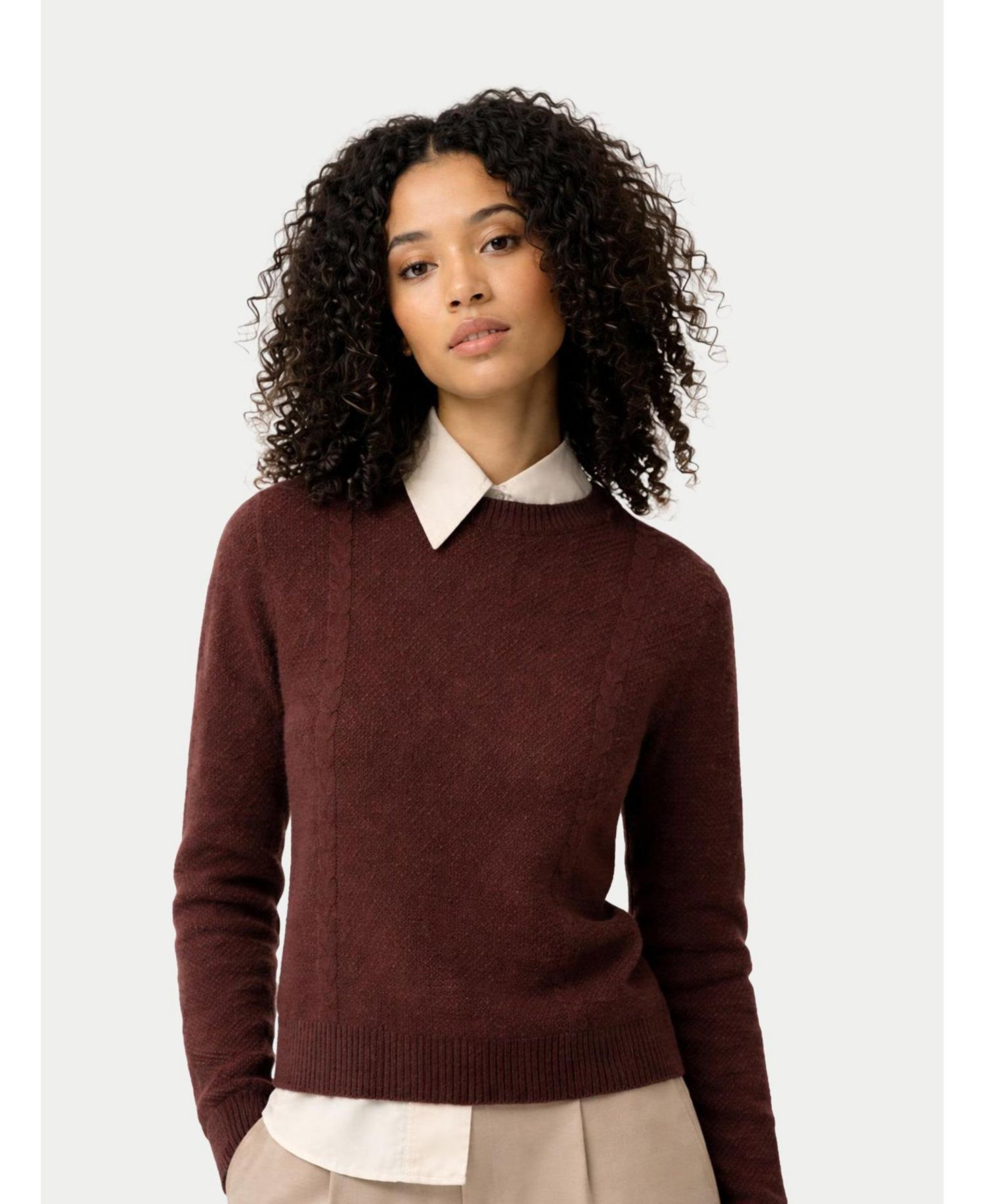 Women's Cropped Crewneck Cashmere Sweater