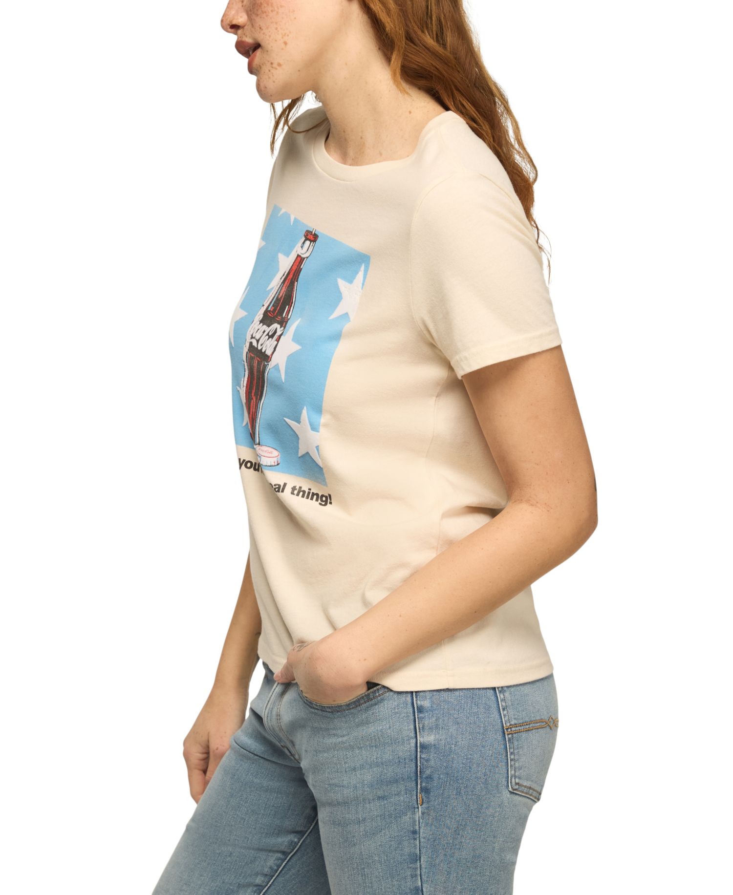 Women's Coca Cola Bottle Stars Classic Crewneck T-Shirt