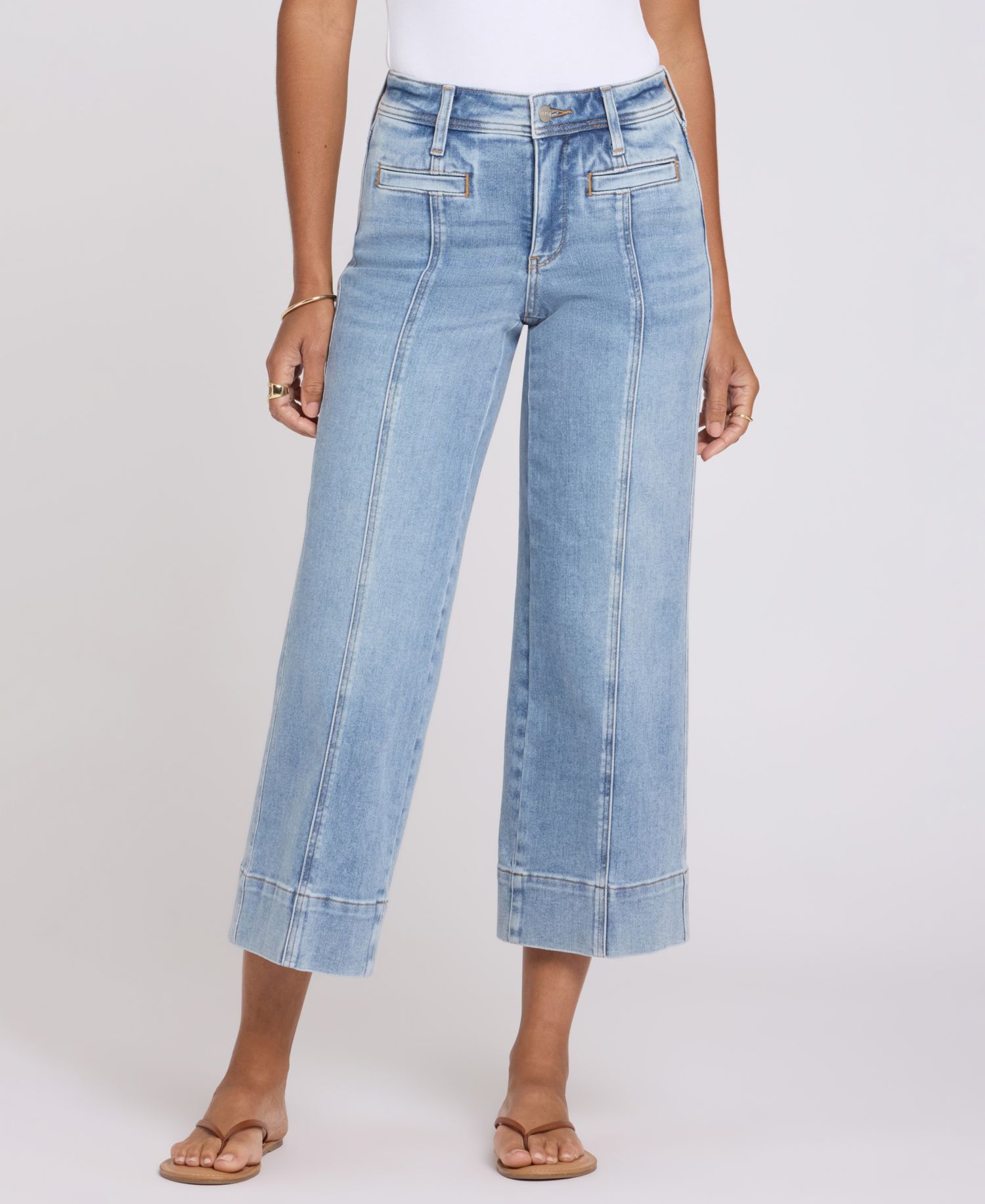 Petite Teresa Wide-Leg Ankle Jeans with Lift Tuck Technology