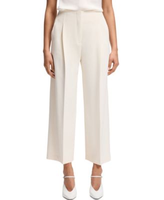 BOSS by Women's Pleat Front Relaxed-Fit Pants