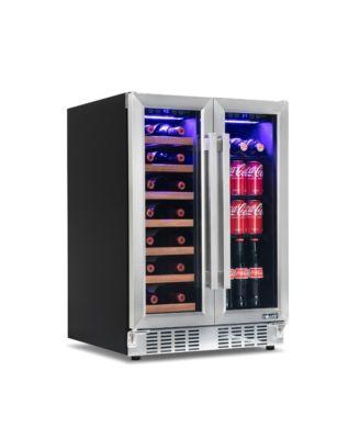 24" Stainless Steel Dual-Zone Wine and Beverage Cooler, Built-In or Freestanding