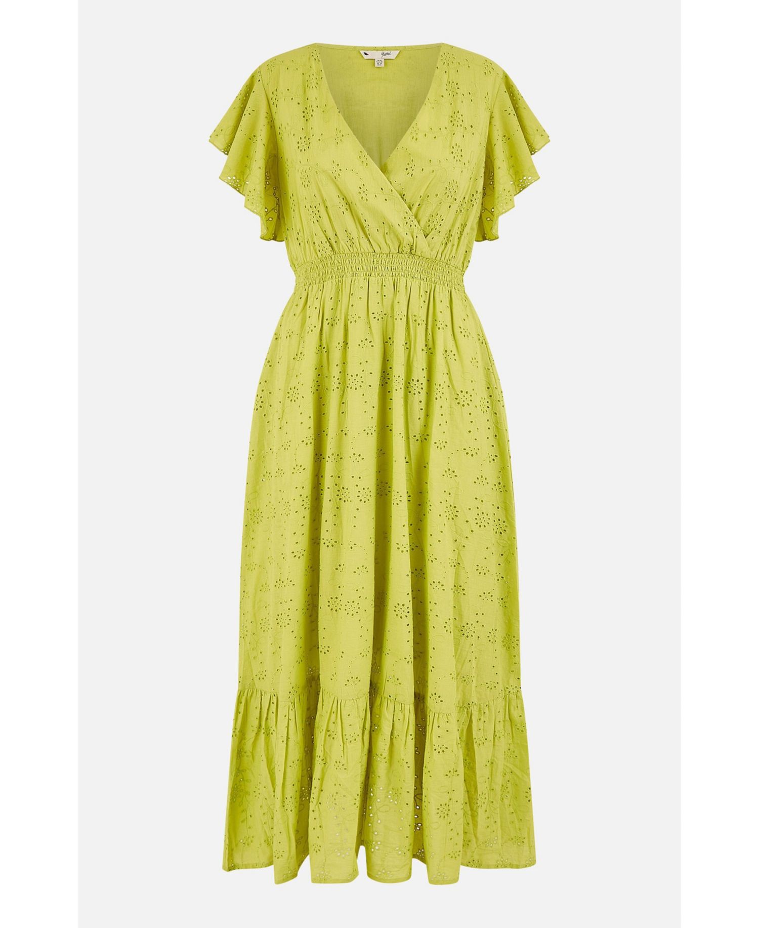 Women's Cotton Broderie Anglaise Wrap Midi Dress