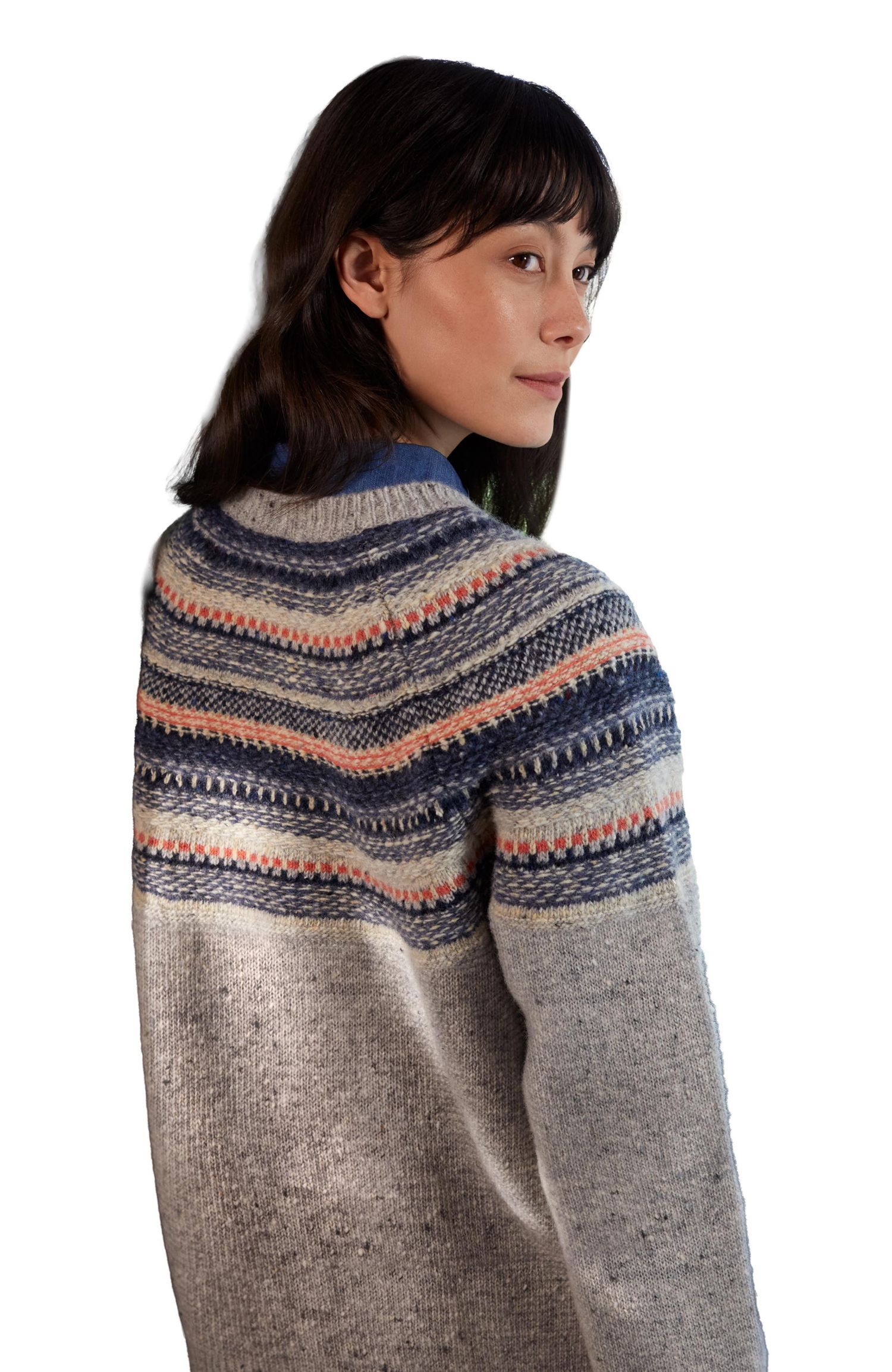 Women's Stitchy Stripe Yoke Sweater