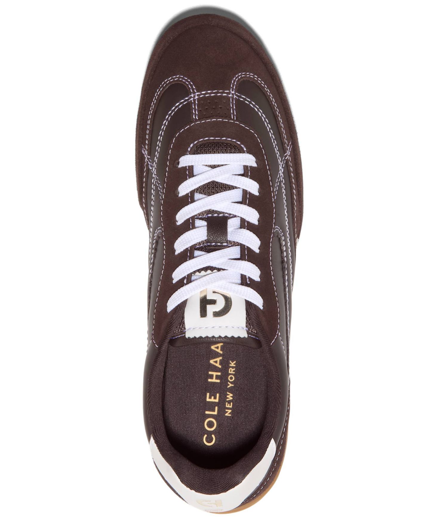 Женские кроссовки Cole Haan GrandPrø Turf 2.0 Lace-Up, цвет: Шоколадный замшевый / Белый кожаный — фото 4