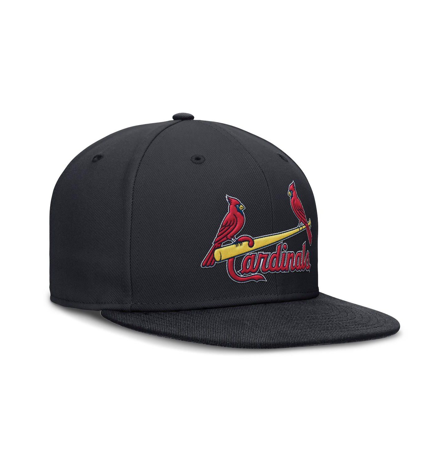 Мужская кепка Nike Navy St. Louis Cardinals Wordmark Dri-FIT Round Bill True Fitted Hat — фото 3