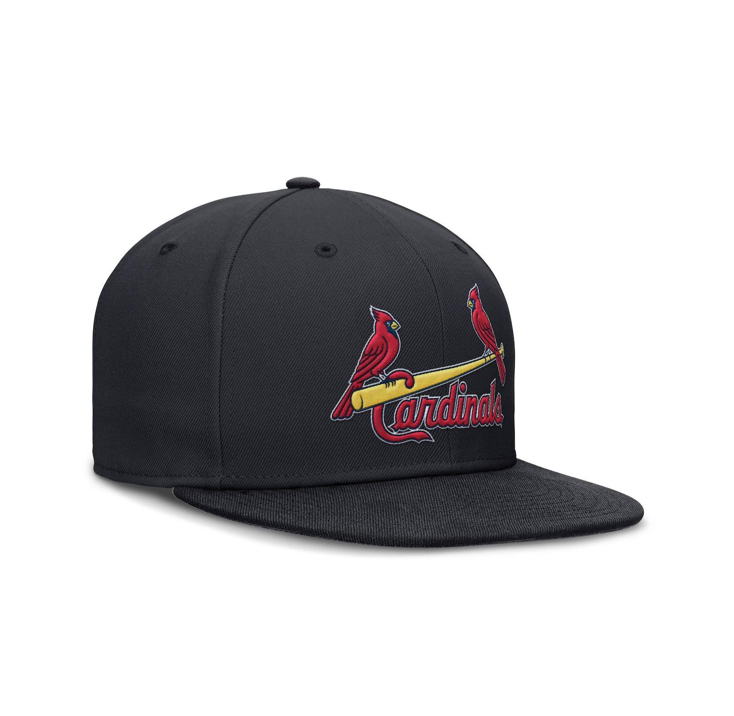 Men's Navy St. Louis Cardinals Wordmark Dri-FIT Round Bill True Fitted Hat
