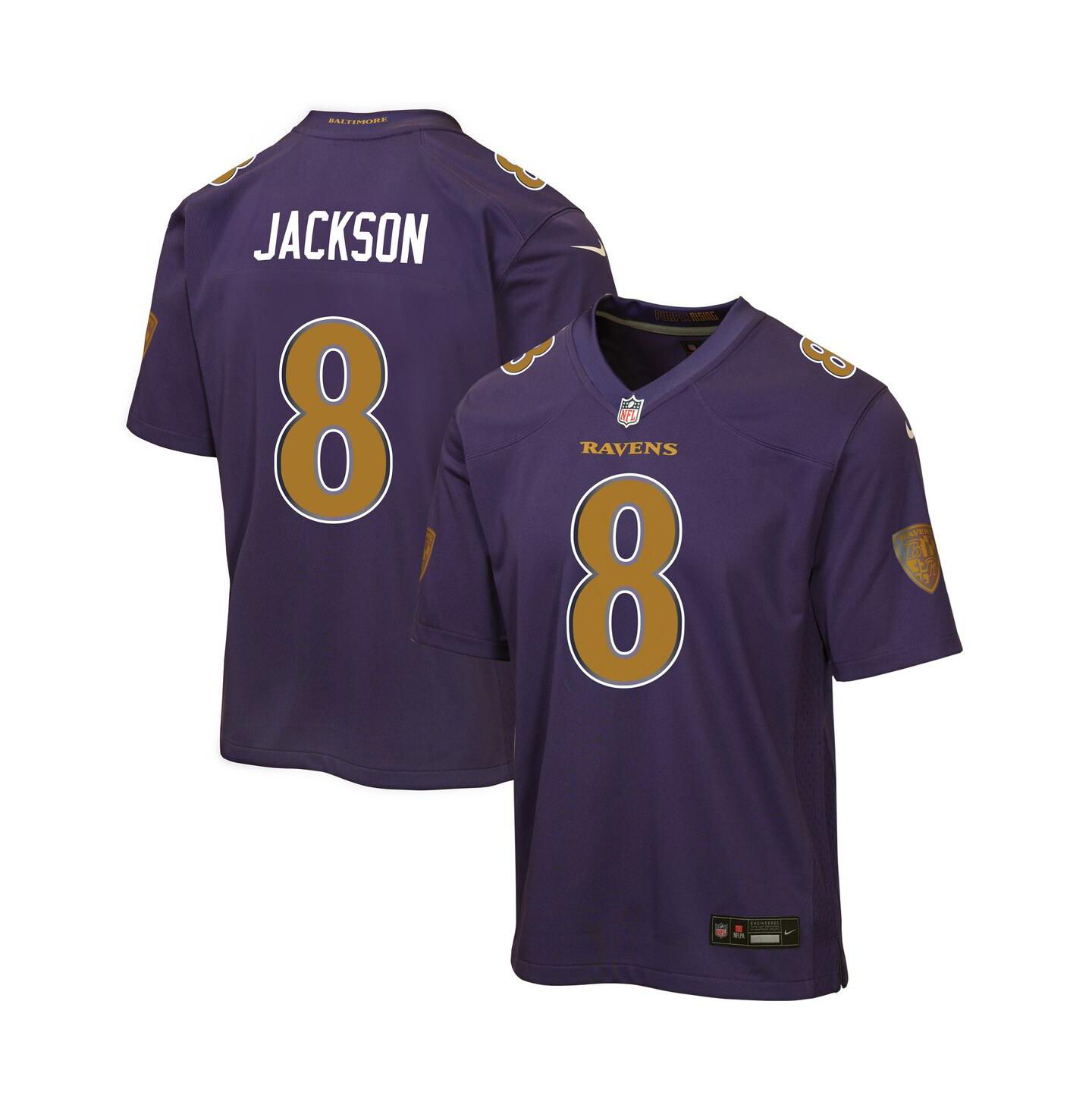 Детское джерси Nike Lamar Jackson Baltimore Ravens Alternate 2 Game, Purple — фото 1