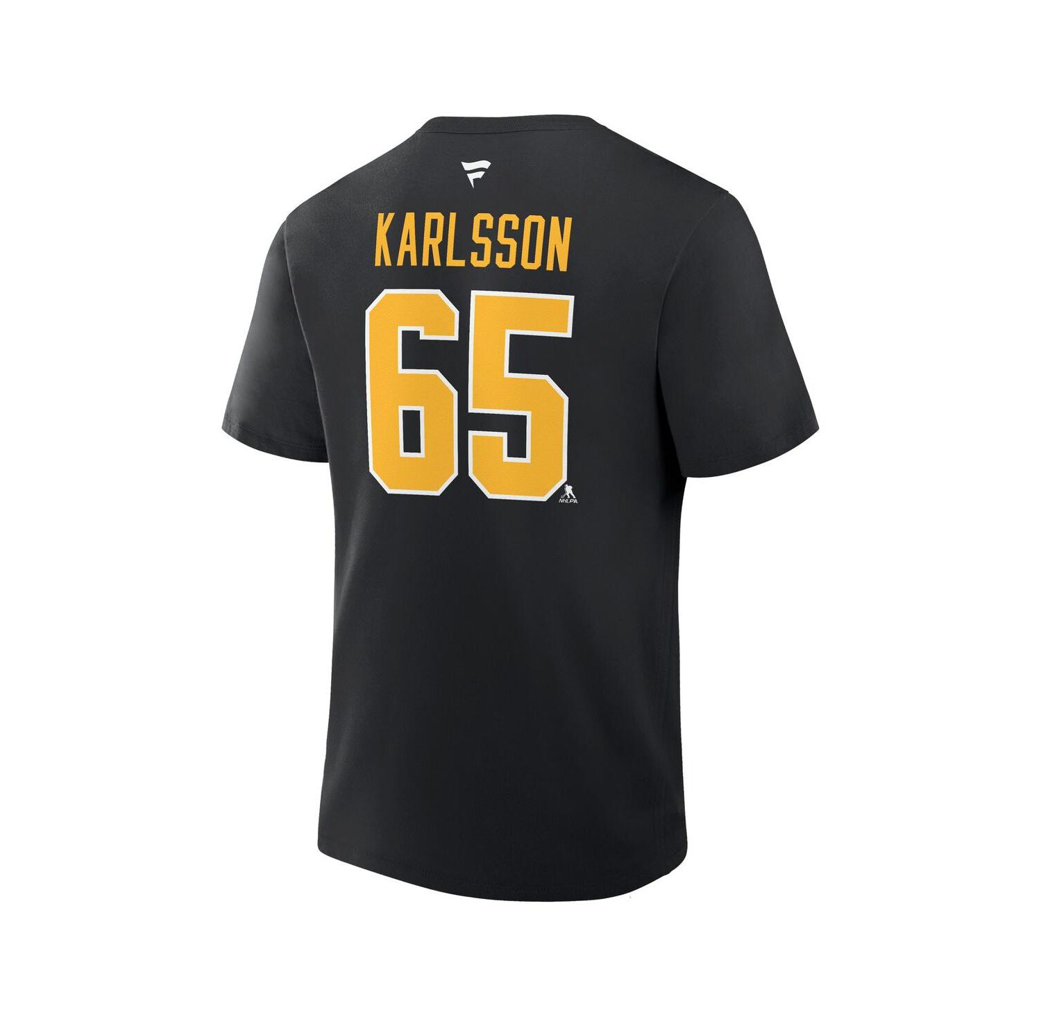 Men's Erik Karlsson Black Pittsburgh Penguins Authentic Stack Name & Number T-Shirt