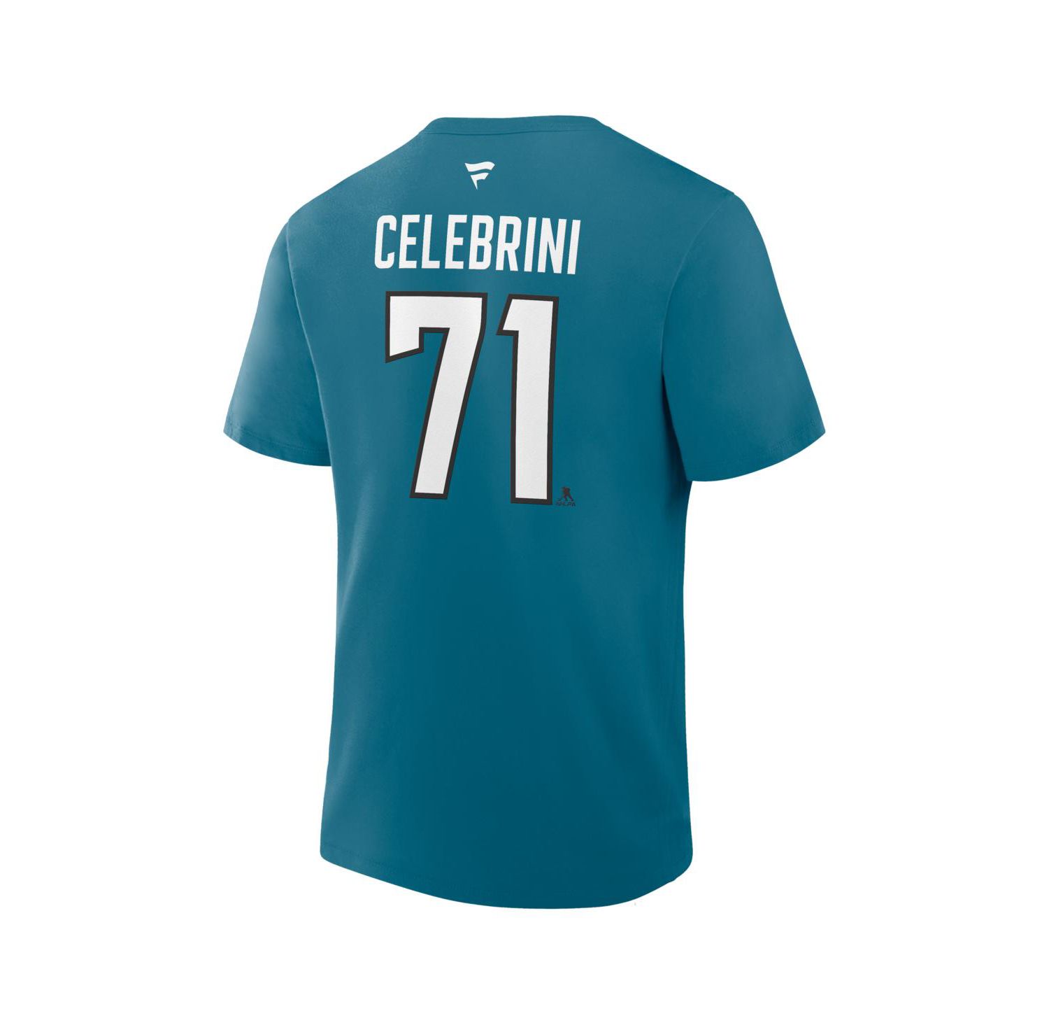 Men's Macklin Celebrini Teal San Jose Sharks Authentic Stack Name & Number T-Shirt