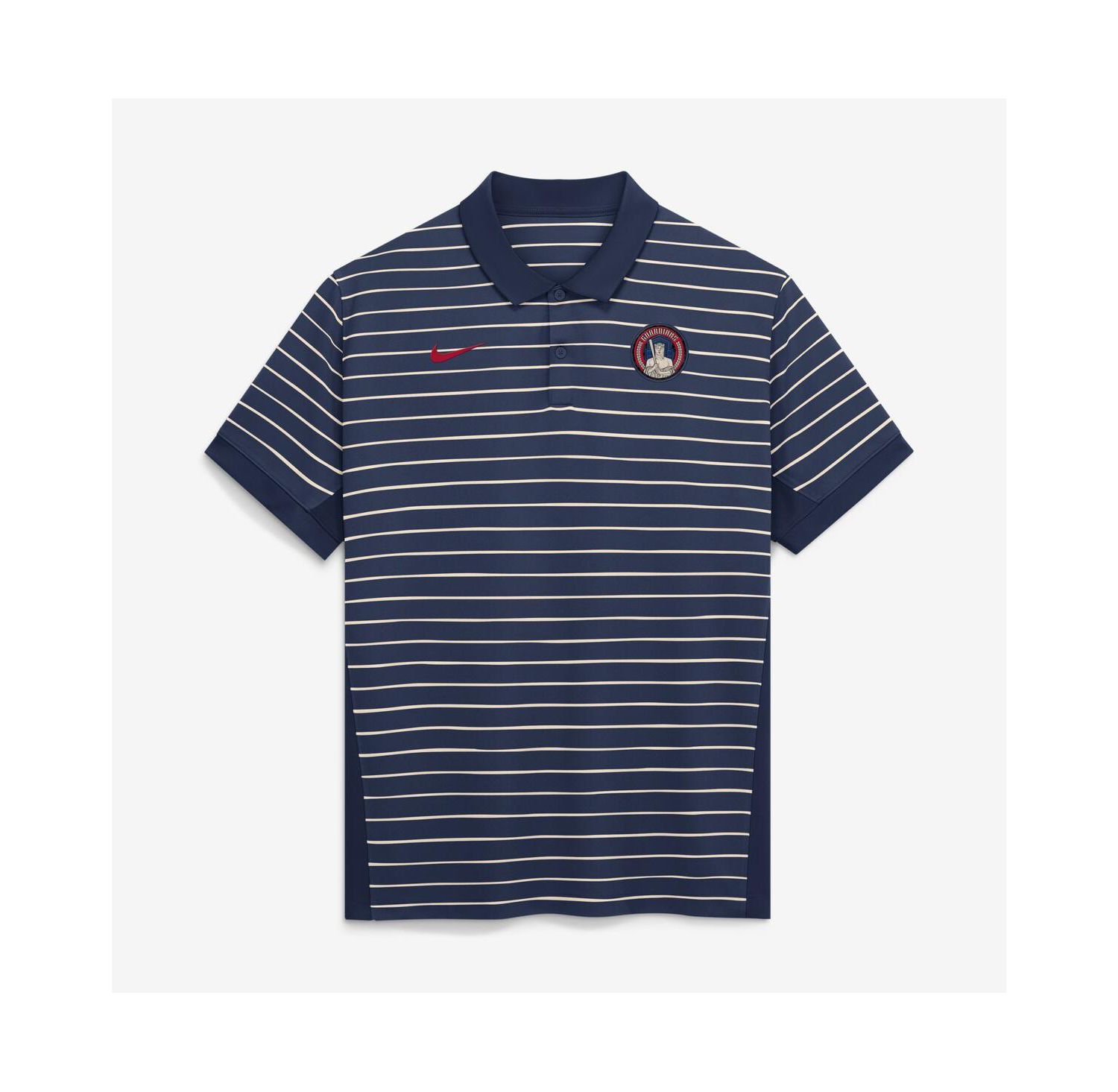 Men's Navy/Cream Cleveland Guardians Authentic Collection City Connect Striped Victory Dri-FIT Polo Shirt