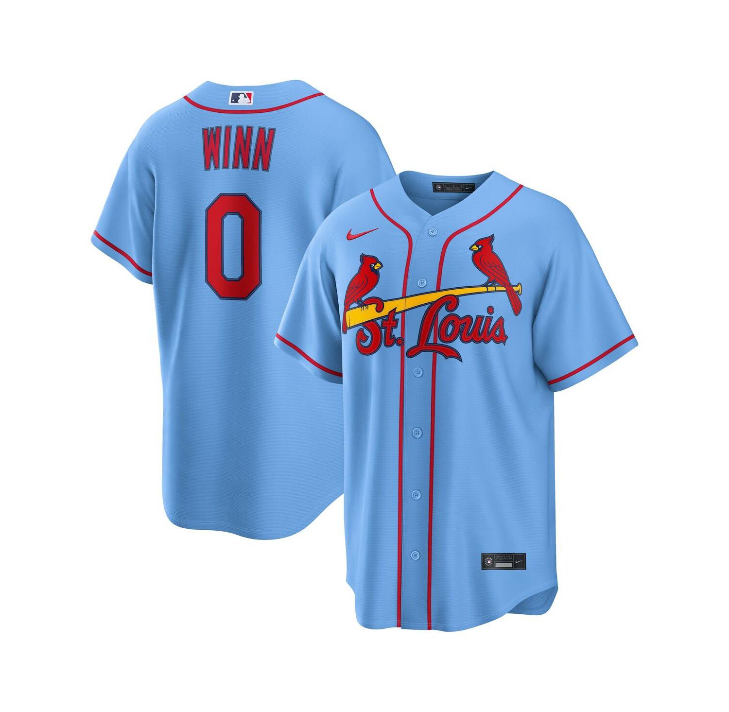 Men's Masyn Winn Light Blue St. Louis Cardinals Alternate Replica Jersey