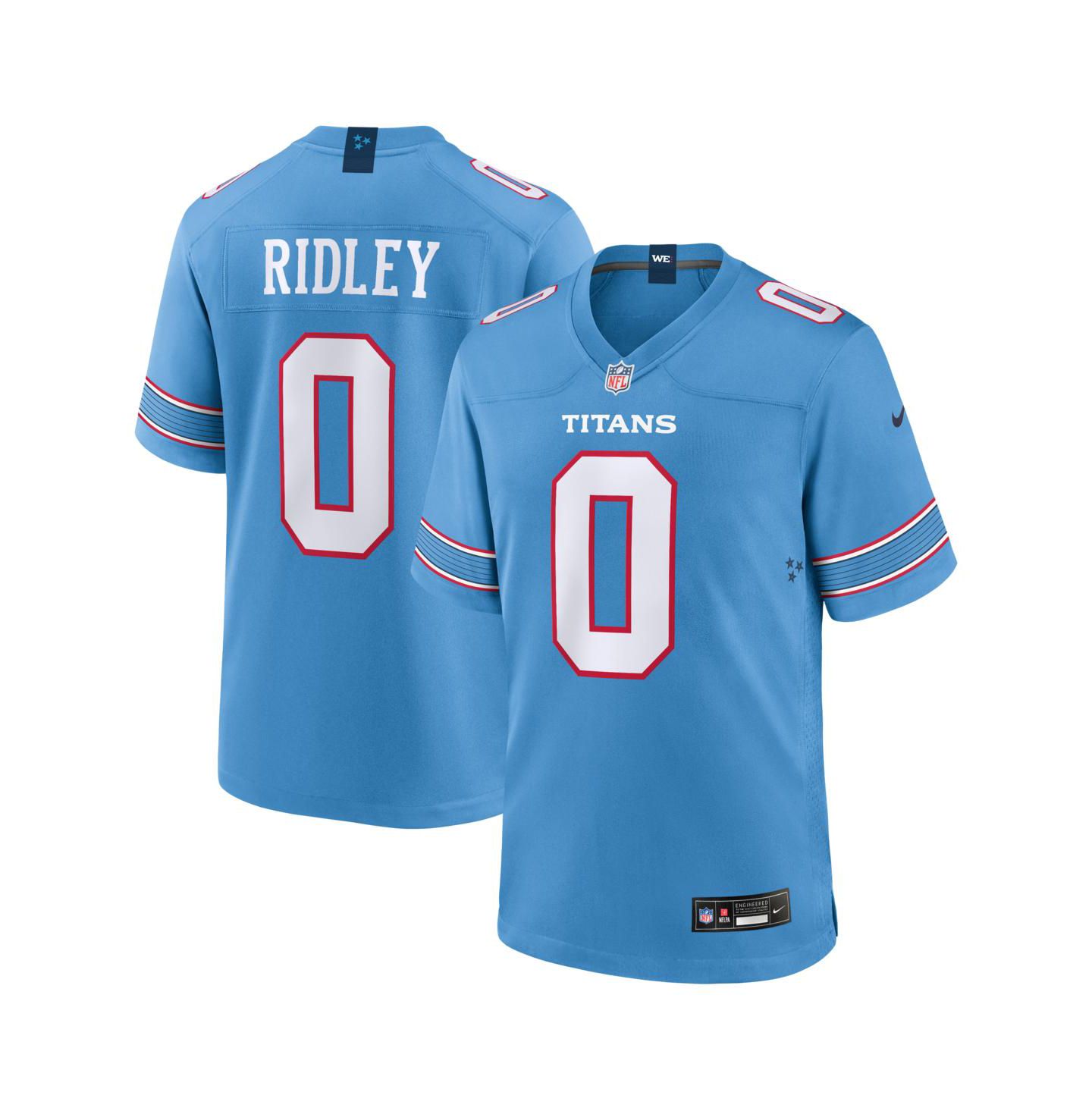 Мужской топ Nike Calvin Ridley Light Blue Tennessee Titans Game Jersey — фото 1