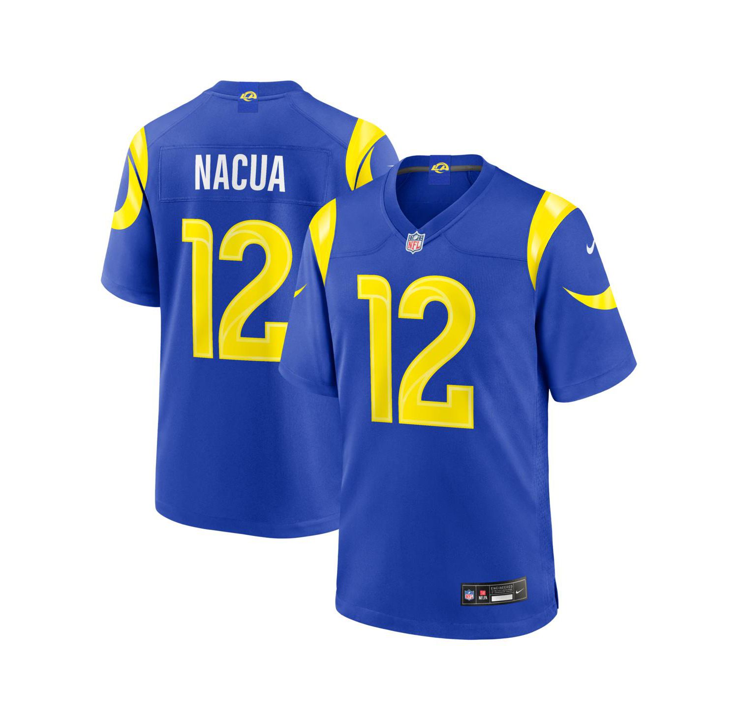 Men's Puka Nacua Royal Los Angeles Rams Team Game Player Jersey