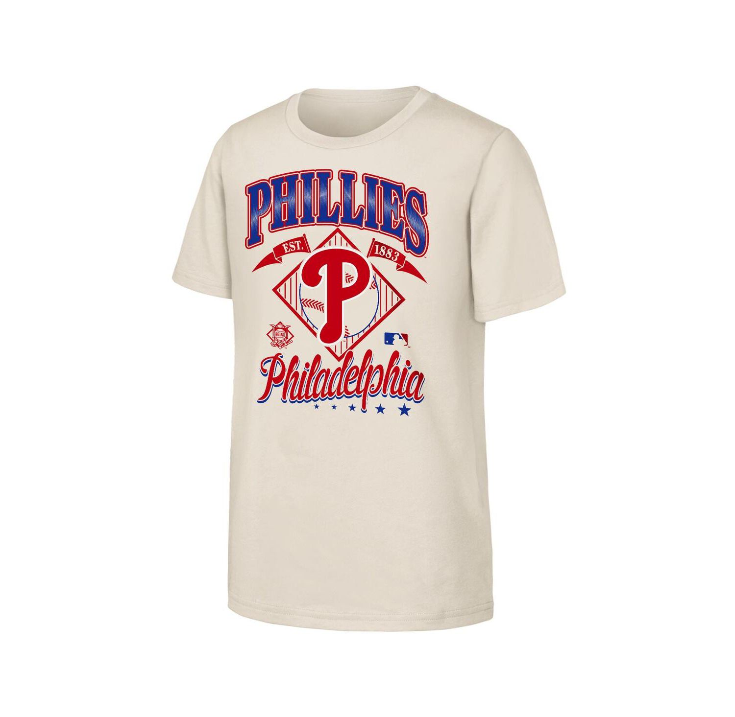 Big Boys and Girls Natural Philadelphia Phillies Triple Hit T-Shirt