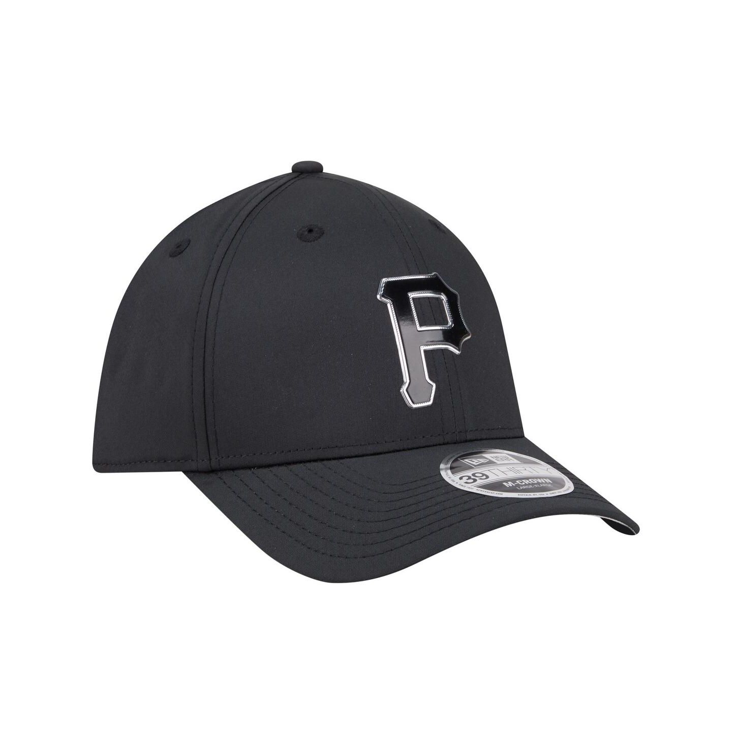 Мужская кепка New Era Black Pittsburgh Pirates Metallic 39THIRTY M-Crown Flex Hat — фото 3