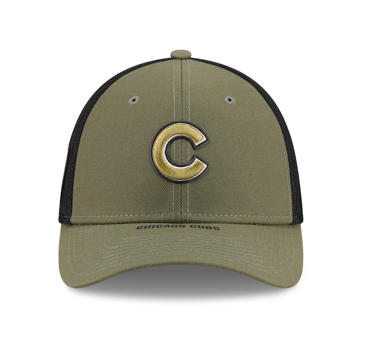 Men's Olive Chicago Cubs 2026 Armed Forces Day 39THIRTY M-Crown Flex Hat
