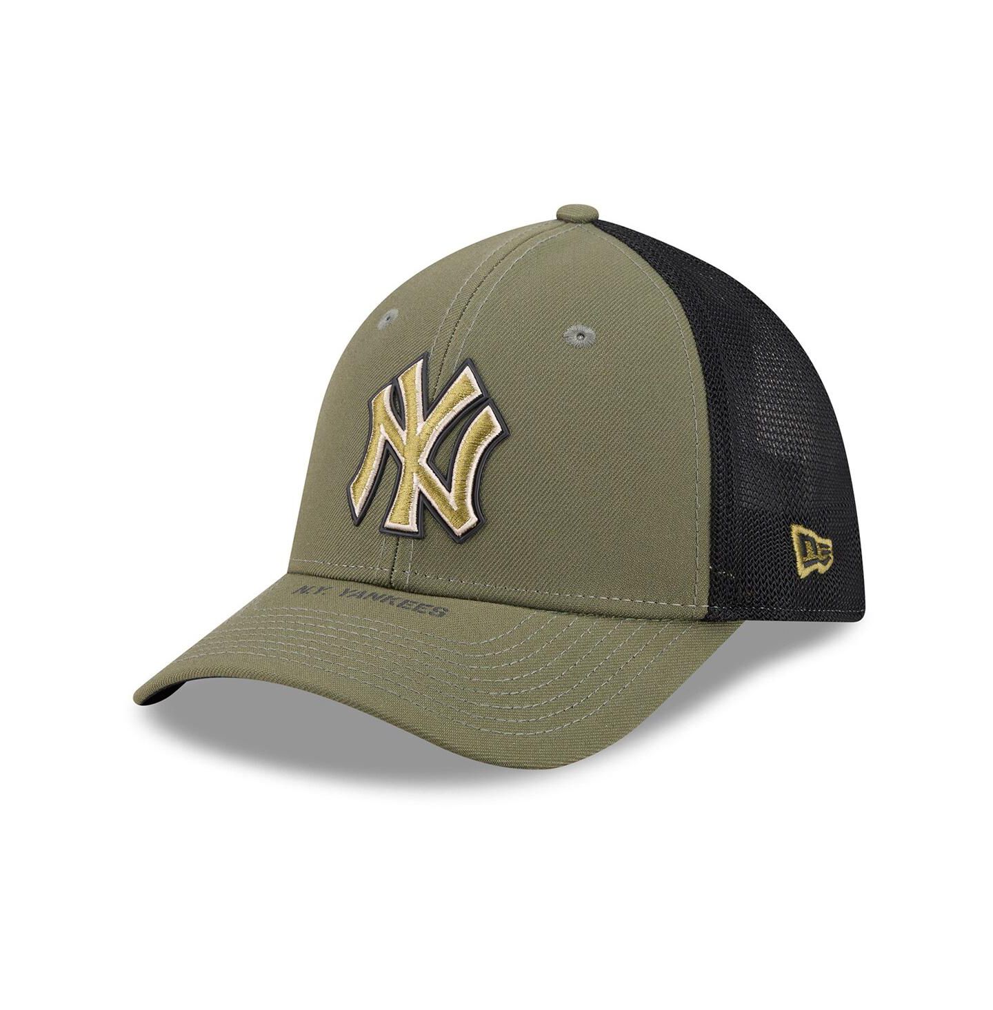 Мужская кепка New Era Olive New York Yankees 2026 Armed Forces Day 39THIRTY M-Crown Flex Hat — фото 3