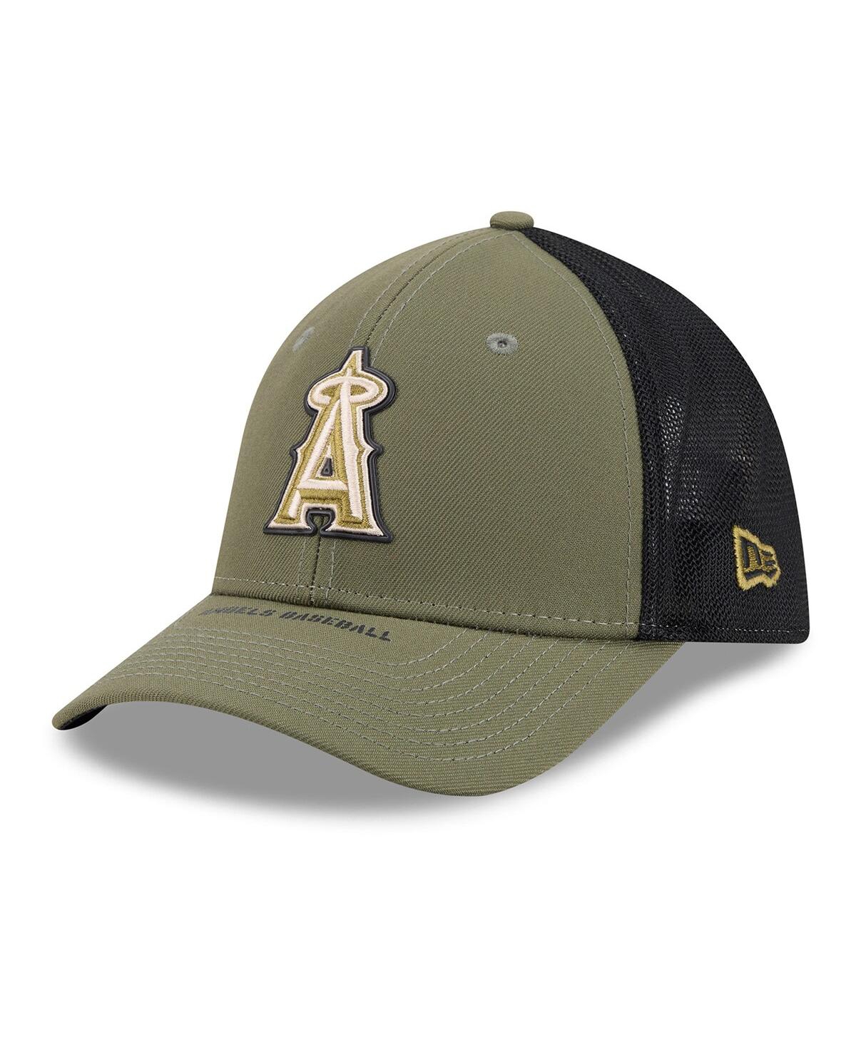New Era Men's Olive Los Angeles Angels 2026 Armed Forces Day 39THIRTY M-Crown Flex Hat