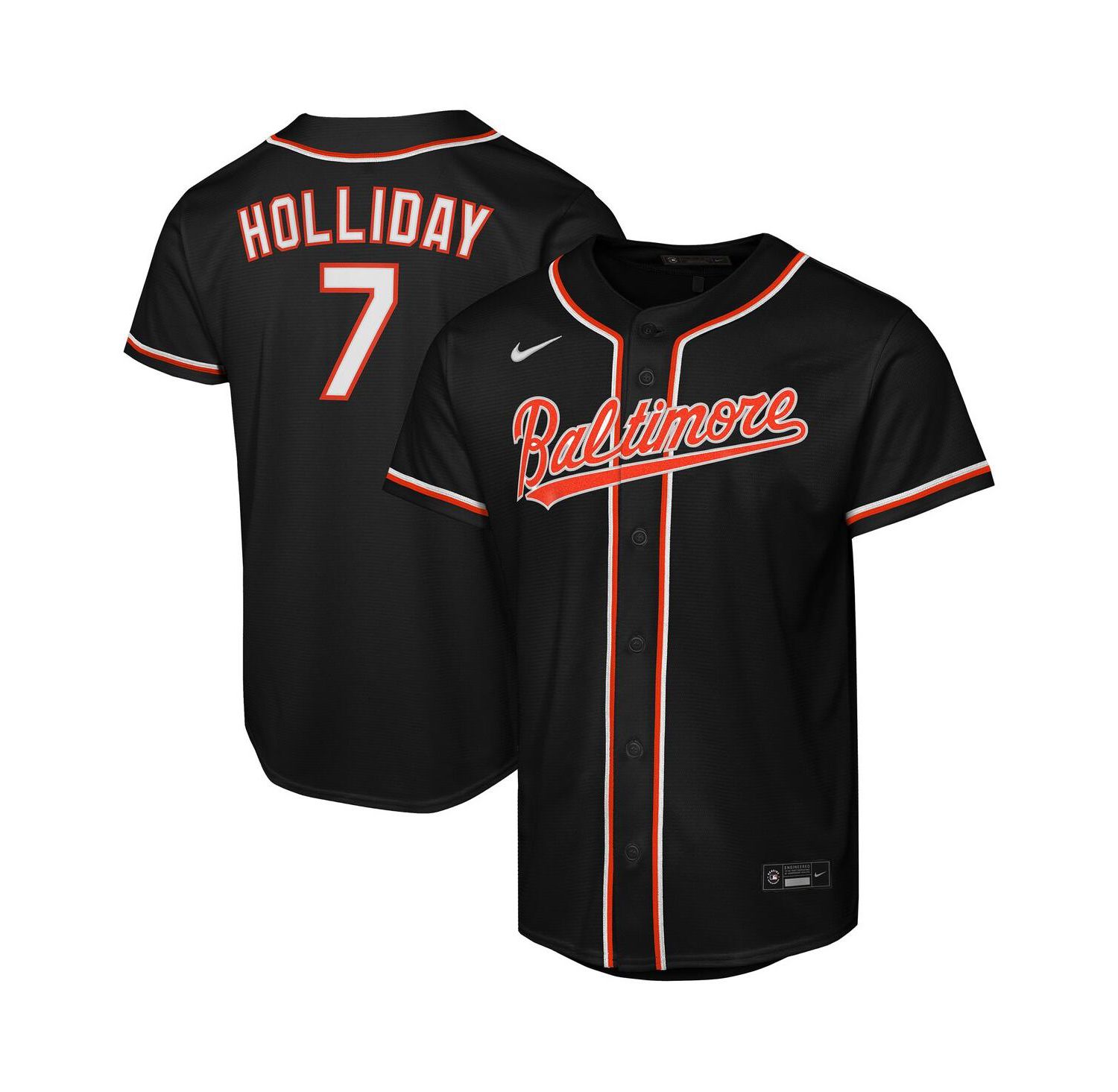 Big Boys and Girls Jackson Holliday Black Baltimore Orioles Fashion Replica Player Jersey