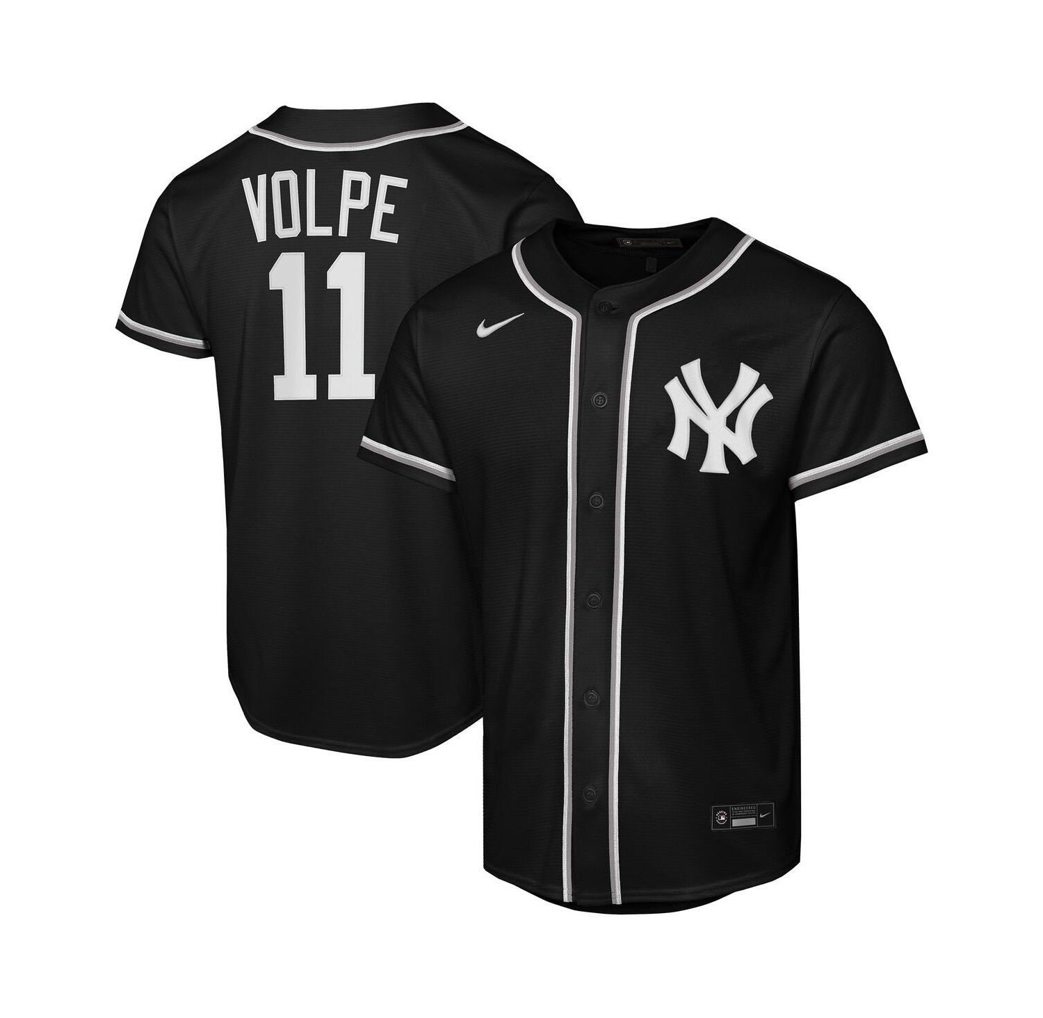 Big Boys and Girls Anthony Volpe Black New York Yankees Fashion Replica Player Jersey