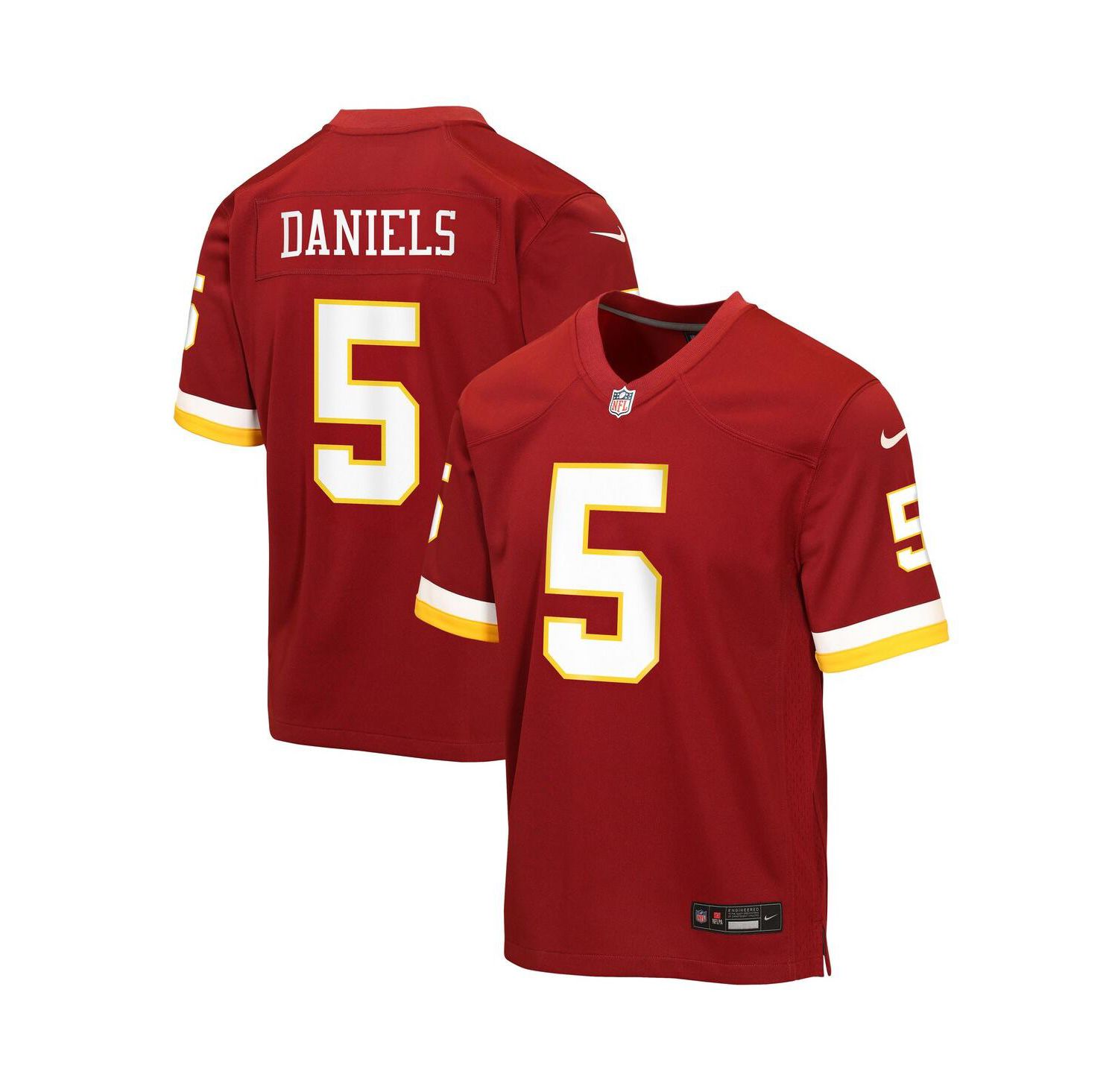 Big Boys and Girls Jayden Daniels Burgundy Washington Commanders Game Jersey