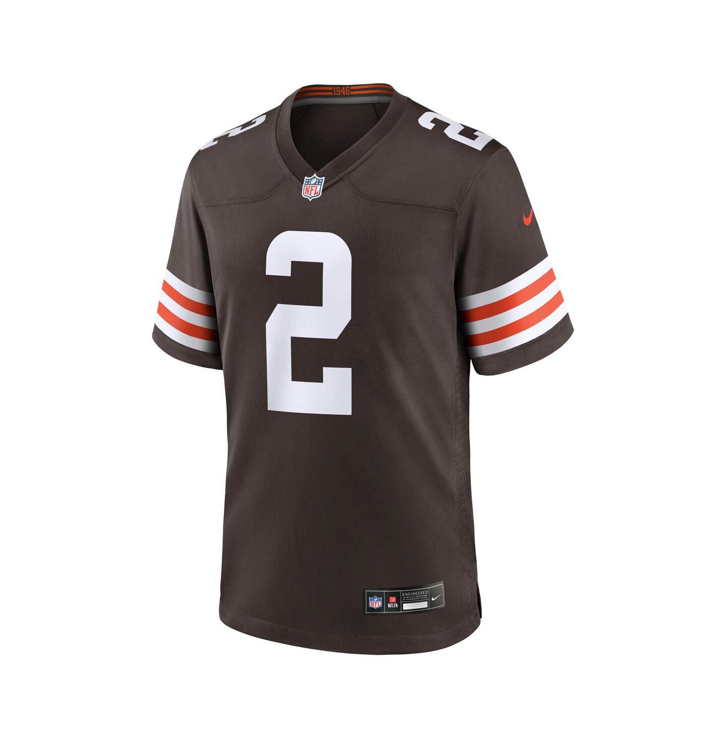 Мужской топ Nike Shedeur Sanders Brown Cleveland Browns Game Jersey — фото 2