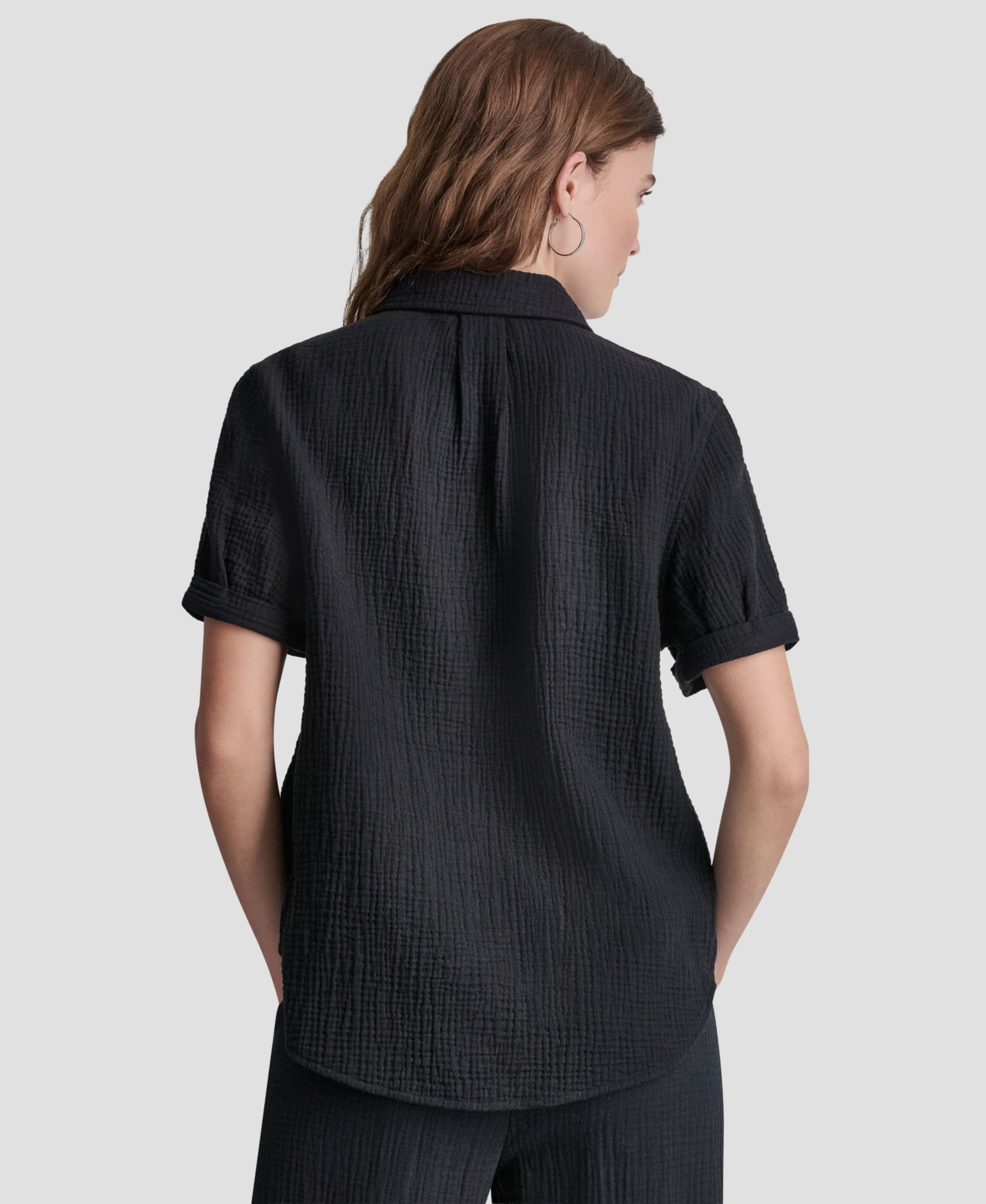 Petite Cuffed Short-Sleeve Shirt