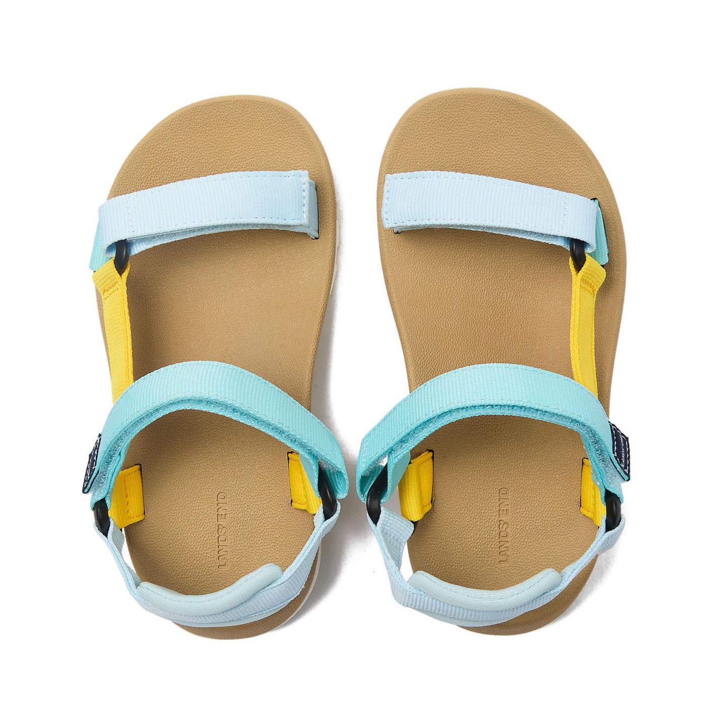 Детские сандалии Lands' End Little Girls Colorful Traveler Sport Strap, цвет: Разноцветный / Аквамариновый — фото 2