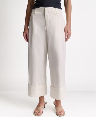 Women's Cuffed Wide-Leg Cropped Pants